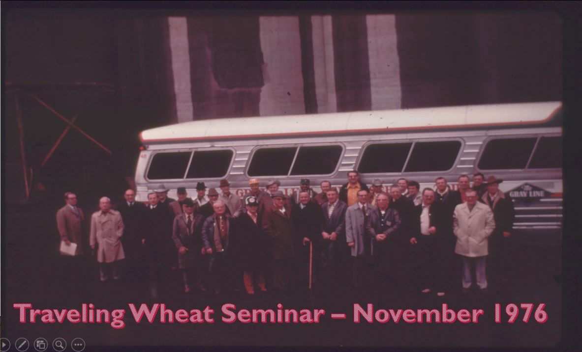 A photo from the Montana Wheat and Barley Committee at work in the 1960s and 1970s.