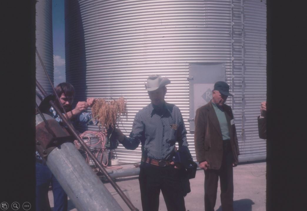 A photo from the Montana Wheat and Barley Committee at work in the 1960s and 1970s.
