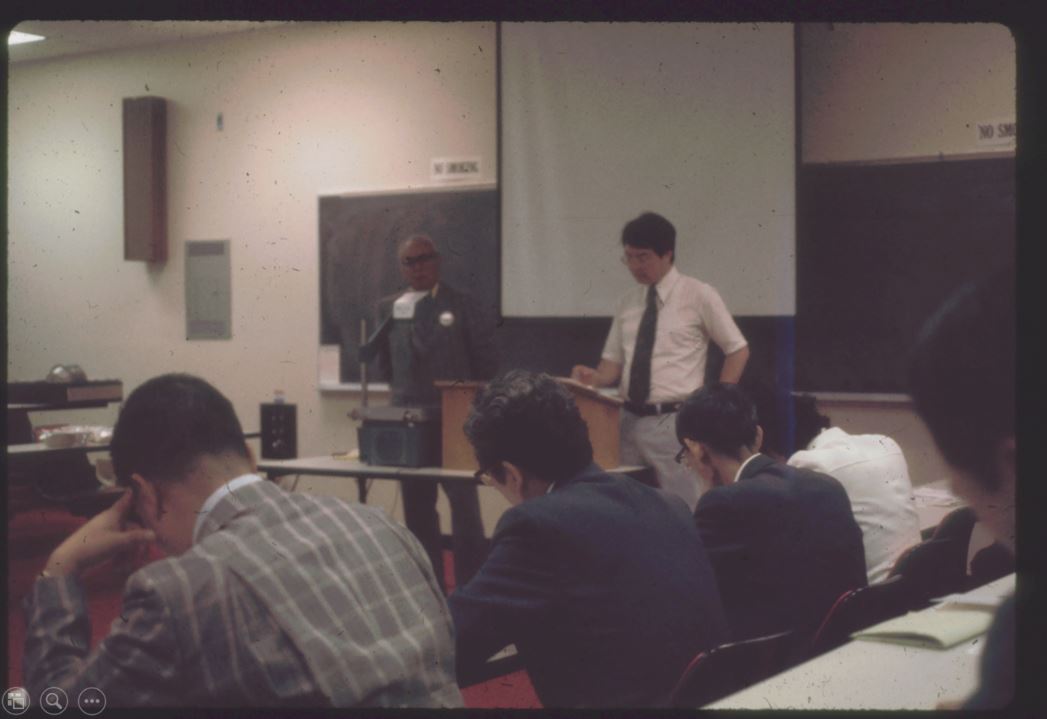 A photo from the Montana Wheat and Barley Committee at work in the 1960s and 1970s.