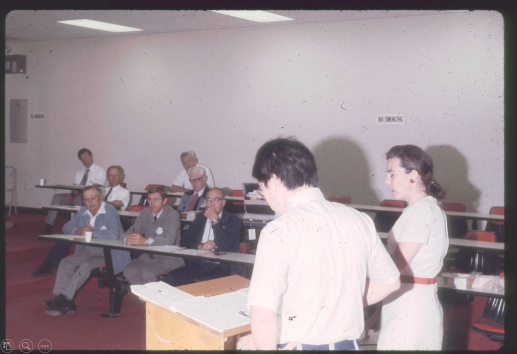 A photo from the Montana Wheat and Barley Committee at work in the 1960s and 1970s.