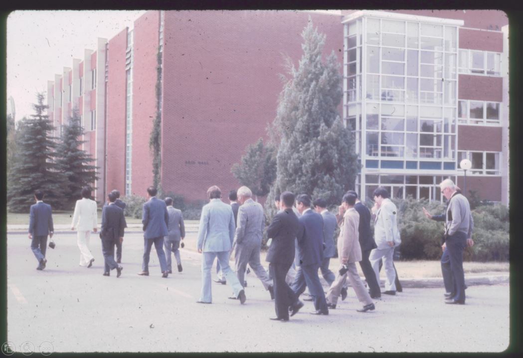 A photo from the Montana Wheat and Barley Committee at work in the 1960s and 1970s.