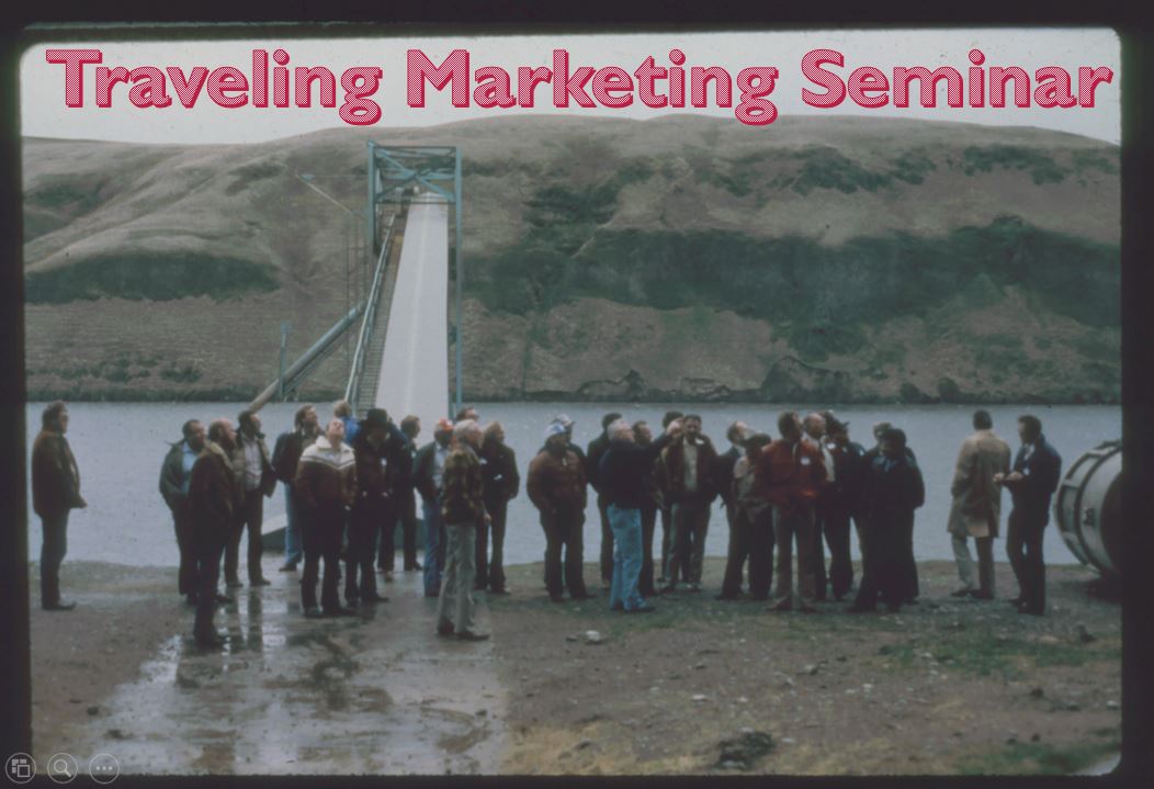 A photo from the Montana Wheat and Barley Committee at work in the 1980s.