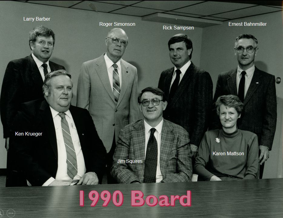 A photo from the Montana Wheat and Barley Committee at work in the 1990s.