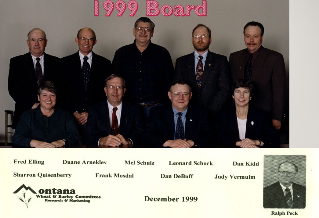 A photo from the Montana Wheat and Barley Committee at work in the 1990s.