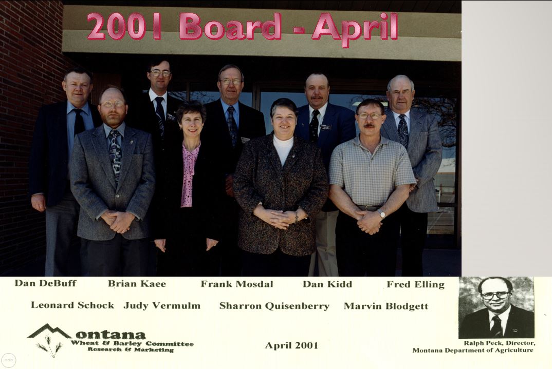 A photo from the Montana Wheat and Barley Committee at work in the 2000s (the oughts).