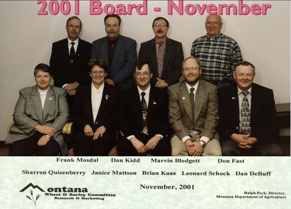 A photo from the Montana Wheat and Barley Committee at work in the 2000s (the oughts).