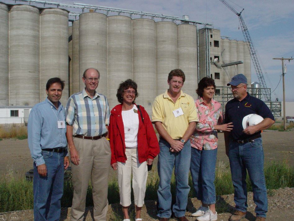 A photo from the Montana Wheat and Barley Committee at work in the 2000s (the oughts).