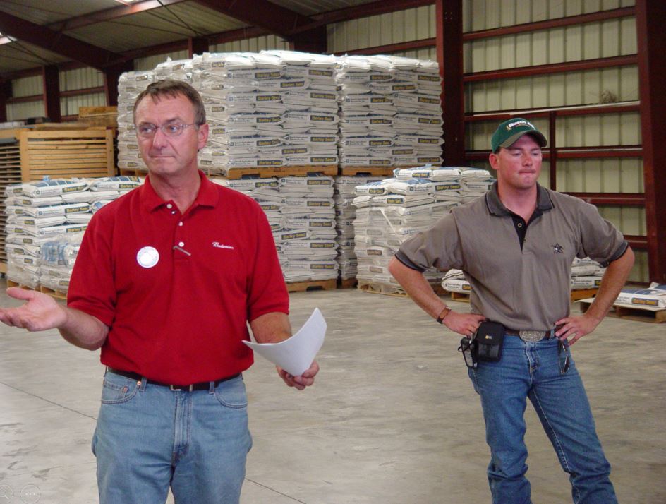 A photo from the Montana Wheat and Barley Committee at work in the 2000s (the oughts).