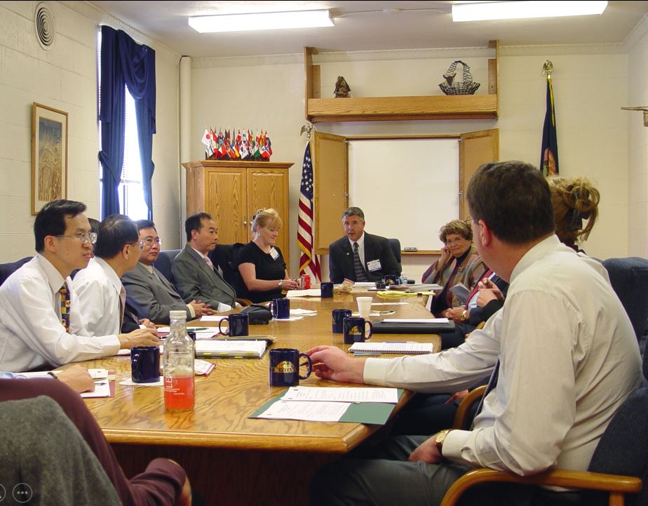 A photo from the Montana Wheat and Barley Committee at work in the 2000s (the oughts).