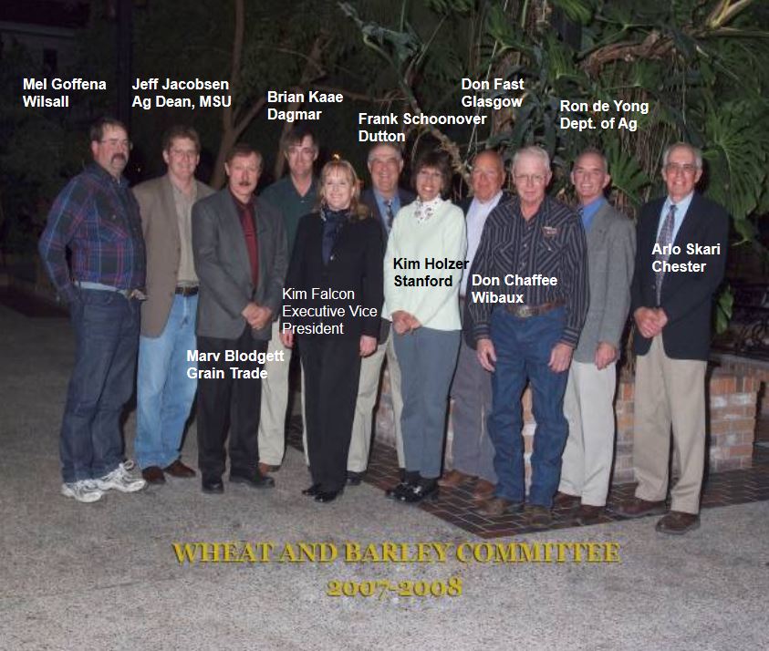A photo from the Montana Wheat and Barley Committee at work in the 2000s (the oughts).