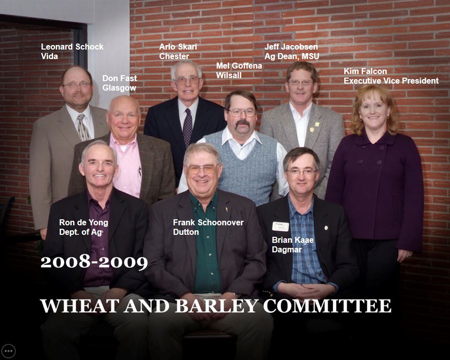 A photo from the Montana Wheat and Barley Committee at work in the 2000s (the oughts).