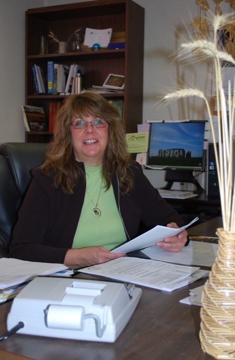 A photo from the Montana Wheat and Barley Committee at work in the 2000s (the oughts).