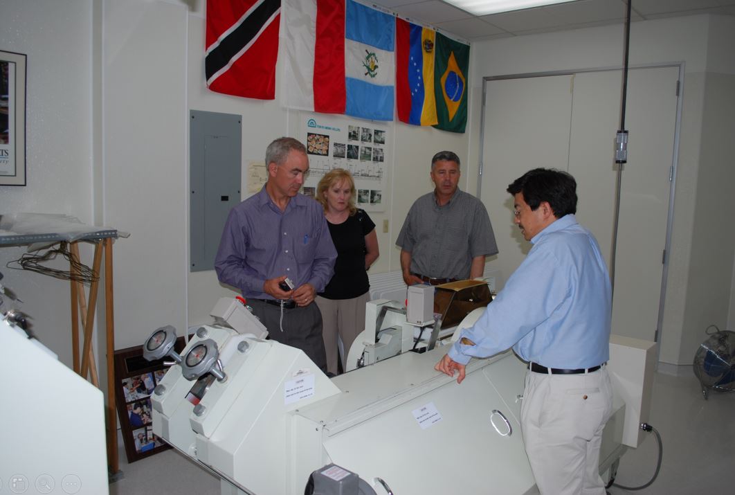 A photo from the Montana Wheat and Barley Committee at work in the 2000s (the oughts).