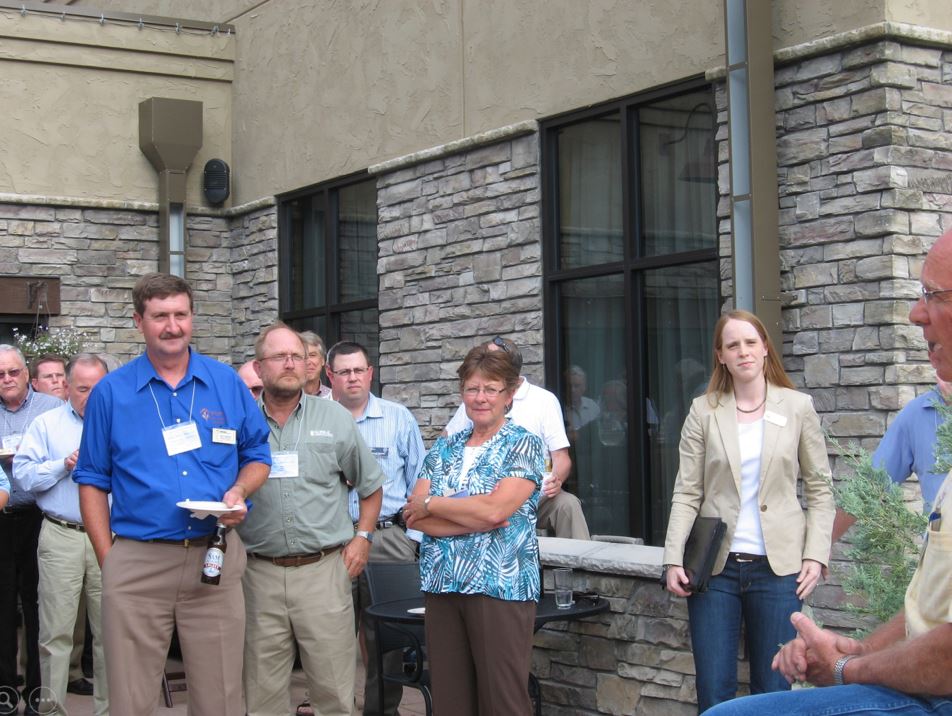 A photo from the Montana Wheat and Barley Committee at work in the 2000s (the oughts).