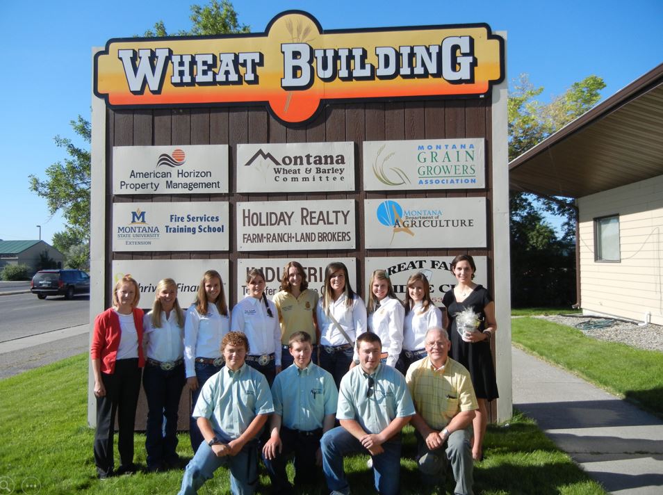 A photo from the Montana Wheat and Barley Committee at work in the 2000s (the oughts).
