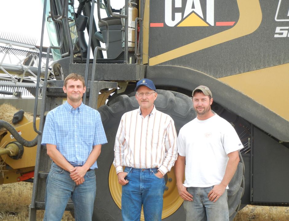A photo from the Montana Wheat and Barley Committee at work in the 2000s (the oughts).