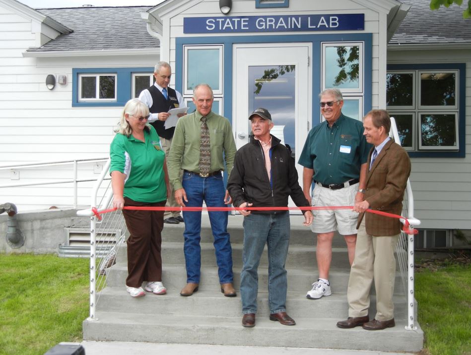 A photo from the Montana Wheat and Barley Committee at work in the 2010s.