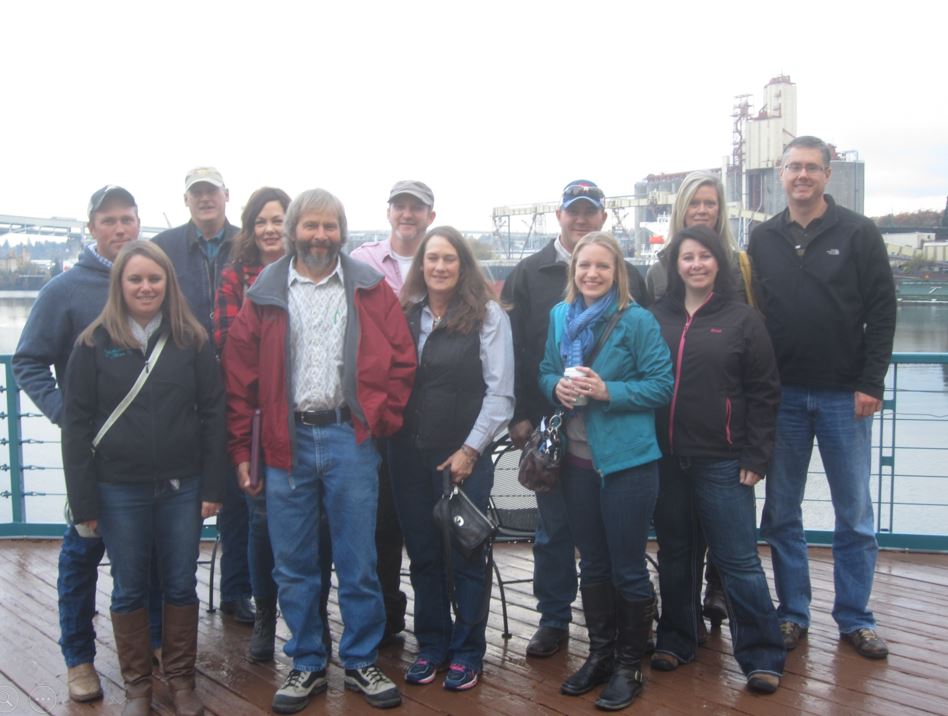 A photo from the Montana Wheat and Barley Committee at work in the 2010s.