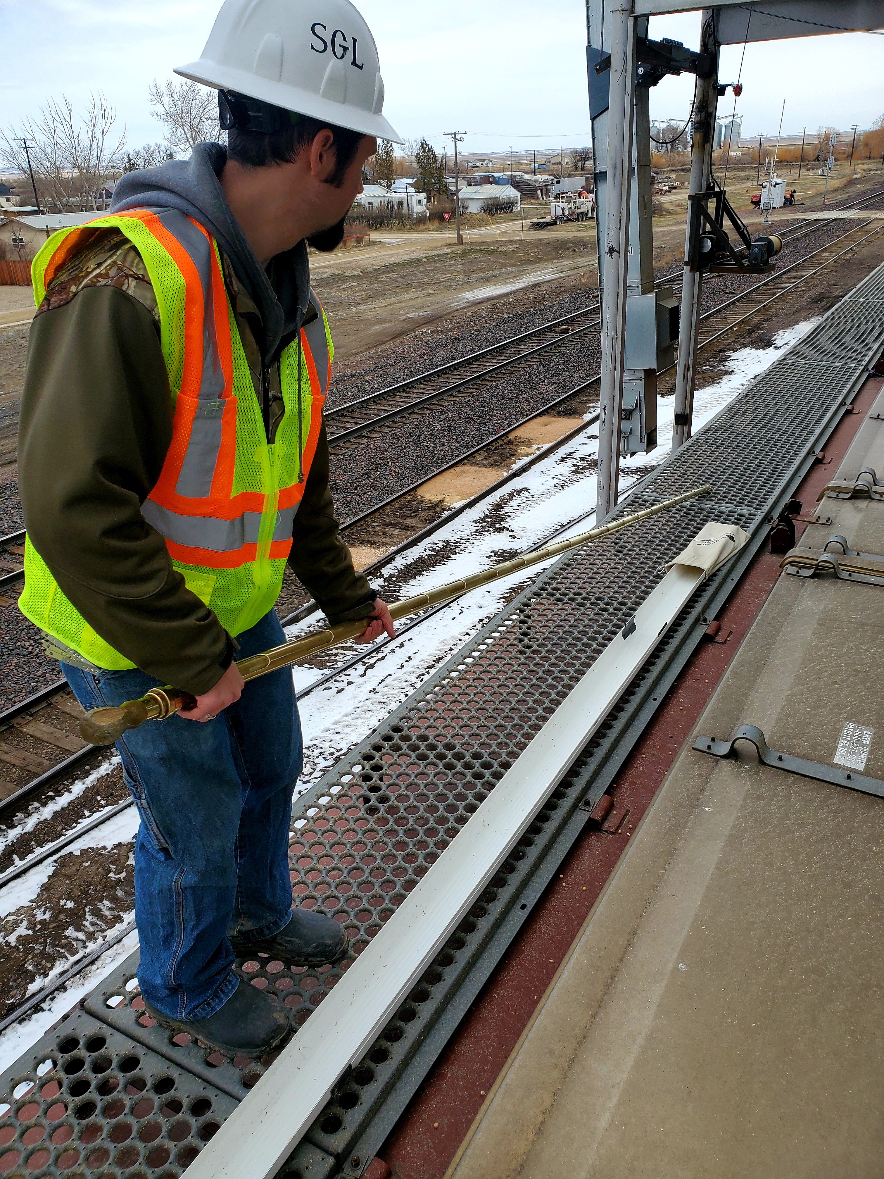 Worker on Wheat Train